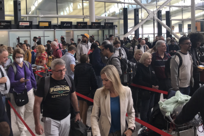 Passengers this week filling the check-in hall at Heathrow Terminal 2