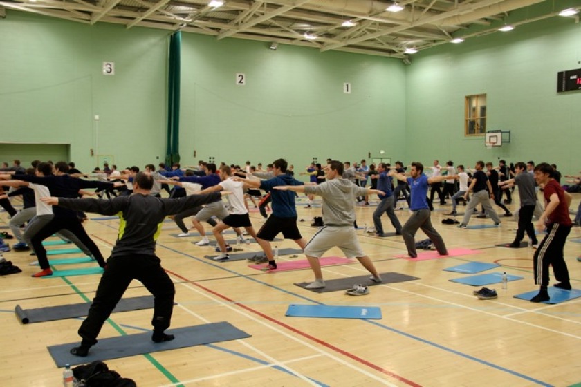 2014's male yoga class at the NSC. (Credit: UCM)