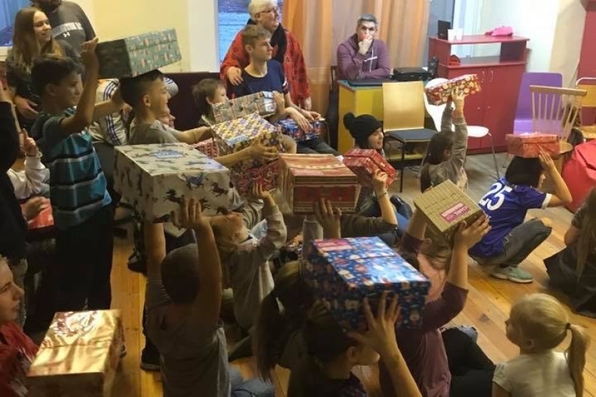Children in Latvia were delighted to receive Christmas shoeboxes in 2018 delivered by Drop Inn Ministries Isle of Man.
