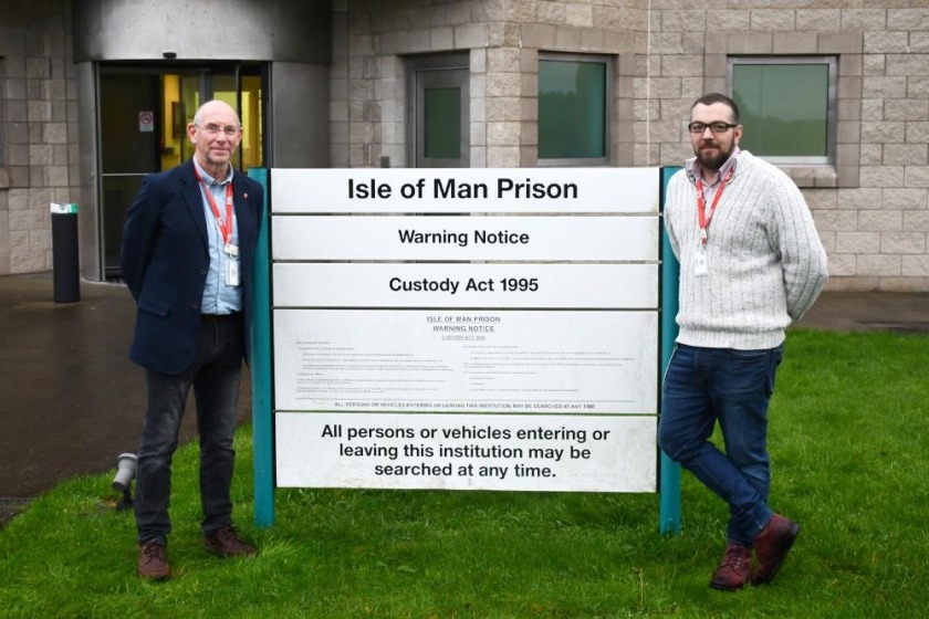 IMB members Bob Ringham (chairman) and Andrew Cooper pictured at IOM Prison, Jurby.
